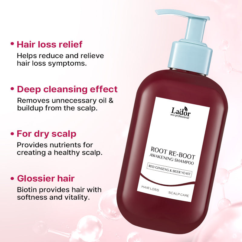 Lador Root Re-Boot Awakening Shampoo (Red Ginseng & Beer) 350ml