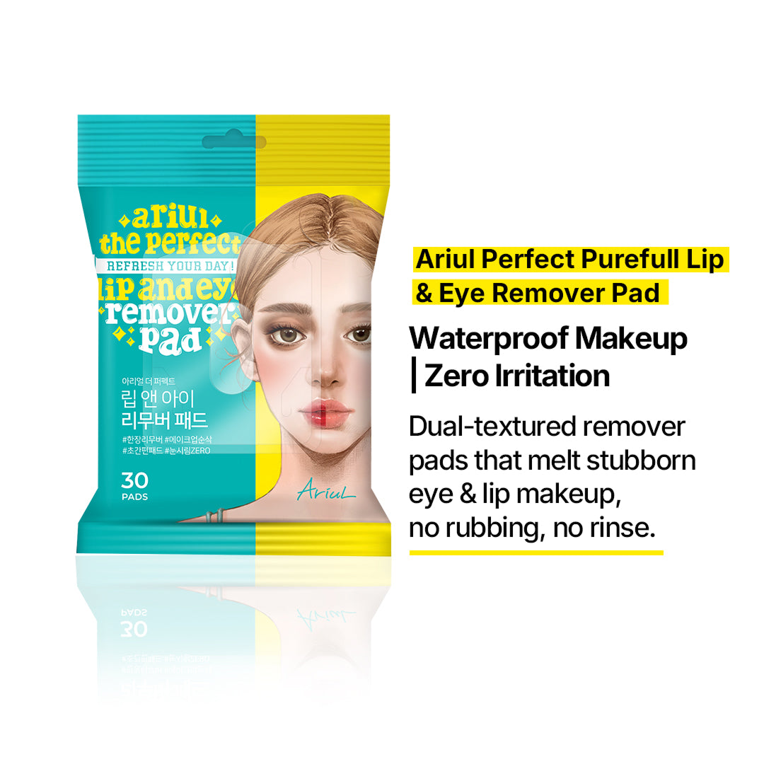 Ariul Perfect Purefull Lip and Eye Remover Pad - (30 sheets)