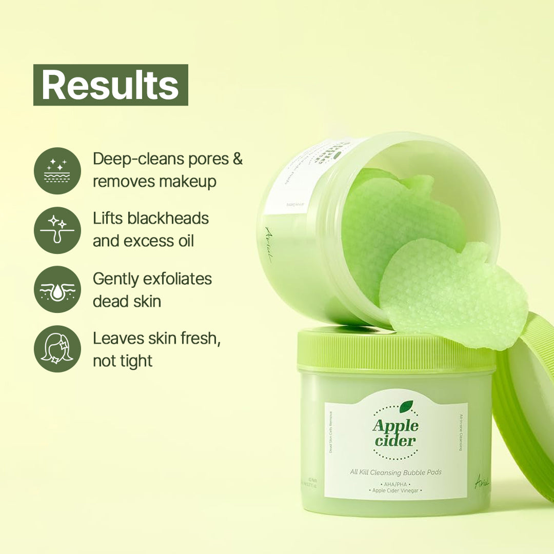 Ariul Apple Cider All Kill Cleansing Bubble Pads - 60pads
