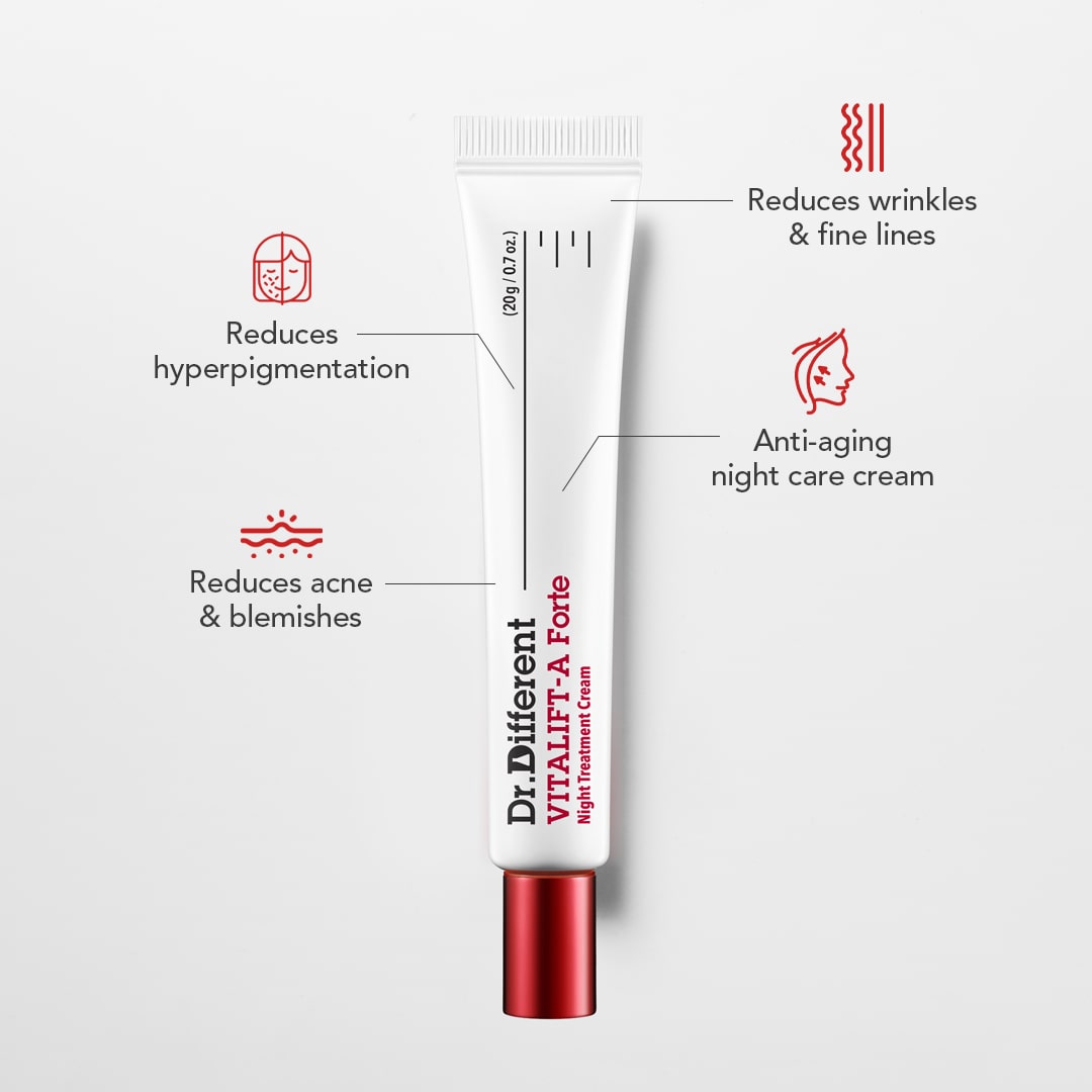 Dr. Different VITALIFT-A Forte Night Treatment Cream (0.1% Retinal) - 20gms