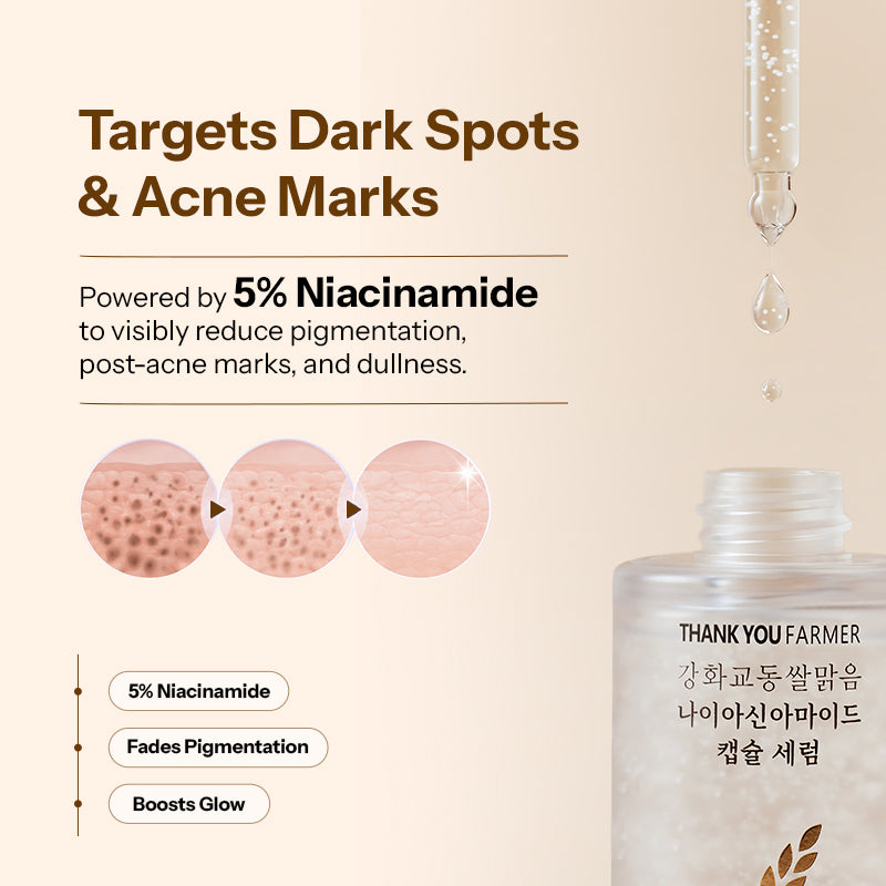 Thank You Farmer Rice Pure Niacinamide Capsule Serum 30ml