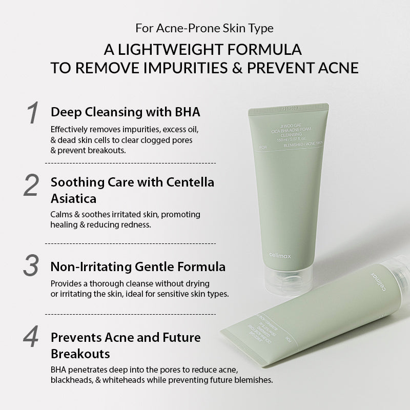 Celimax Ji Woo Gae Cica Bha Acne Foam Cleansing - 150ml