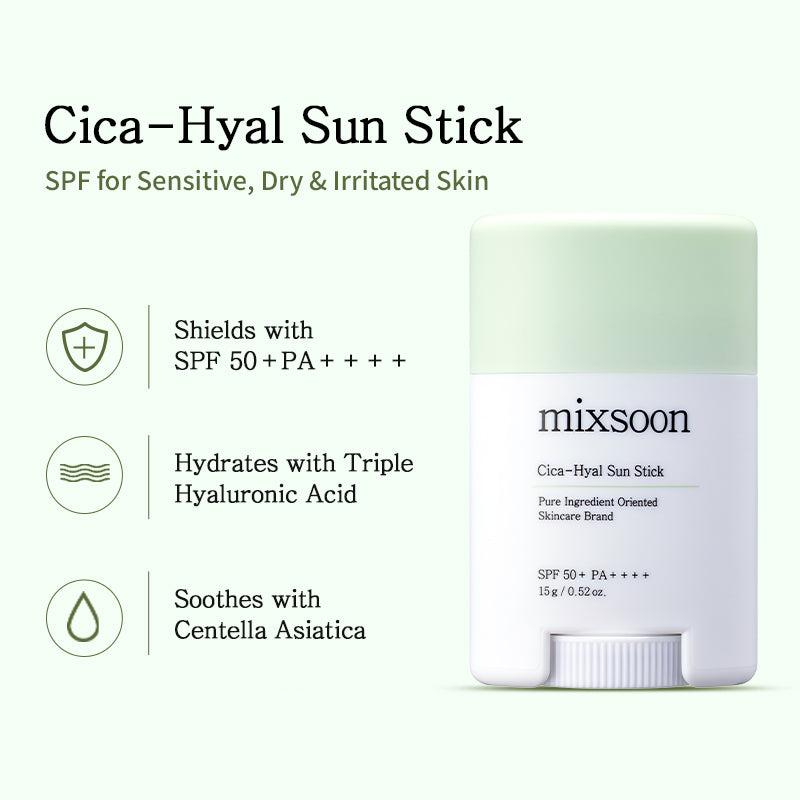 mixsoon Cica Hyal Sun stick SPF 50+ PA++++ - 15g