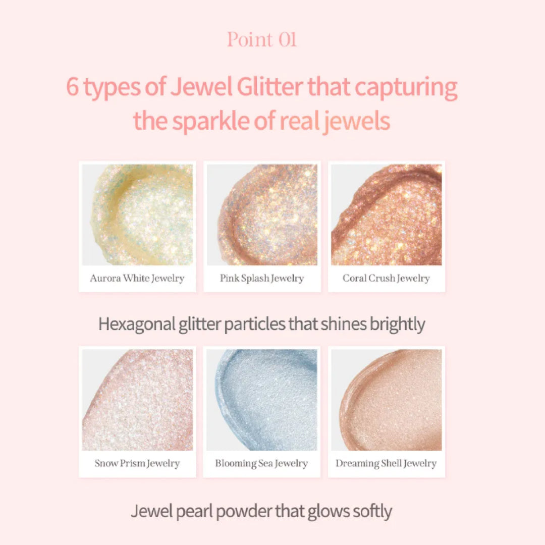 Milk Touch Fairy Jewel Eye Glitter #2 Pink Splash Jewelry - 7g