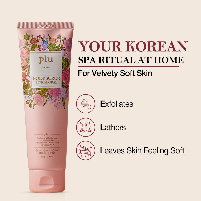 Plu Body Scrub Pink Floral 200g