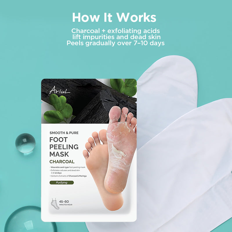 Ariul Smooth & Pure Foot Peeling Mask Purifying (Charcoal) 34g