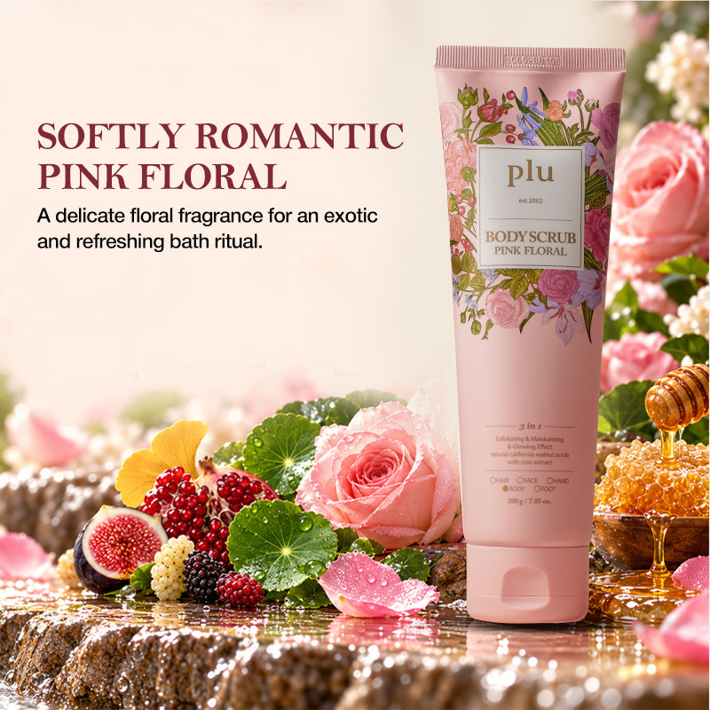 Plu Body Scrub Pink Floral 200g