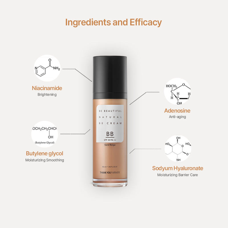 Thank You Farmer Be Beautiful Natural BB Cream Sand Beige SPF 30 PA ++ - 40ml