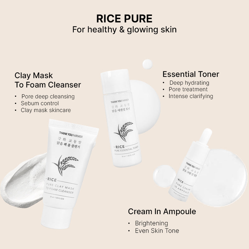 Thank You Farmer Rice Pure Glow Travel Kit - 70ml