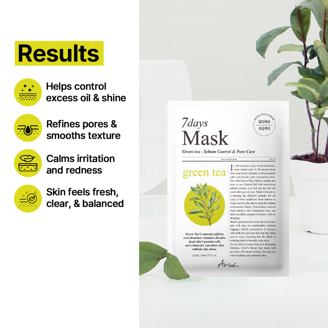 Ariul 7days Mask Green Tea S - 23ml