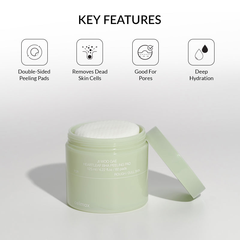 Celimax Ji Woo Gae Heartleaf Bha Peeling Pad - 60pads