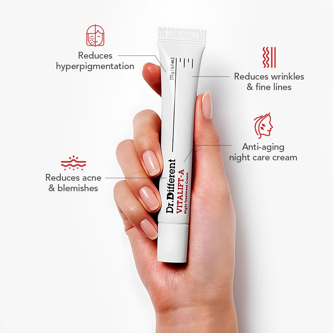 Dr. Different VITALIFT-A Night Treatment Cream (0.05% Retinal) - 20gms