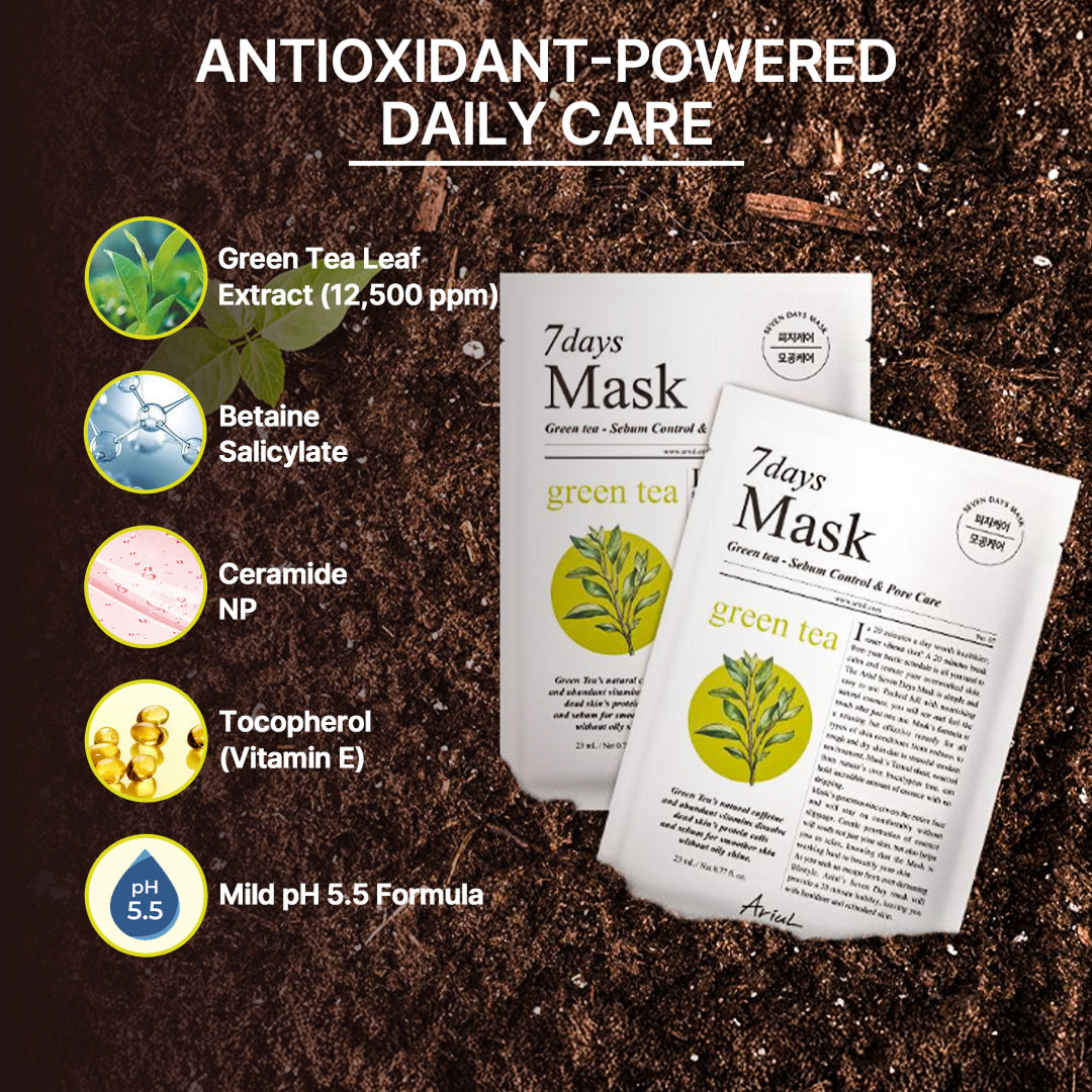 Ariul 7days Mask Green Tea S - 23ml