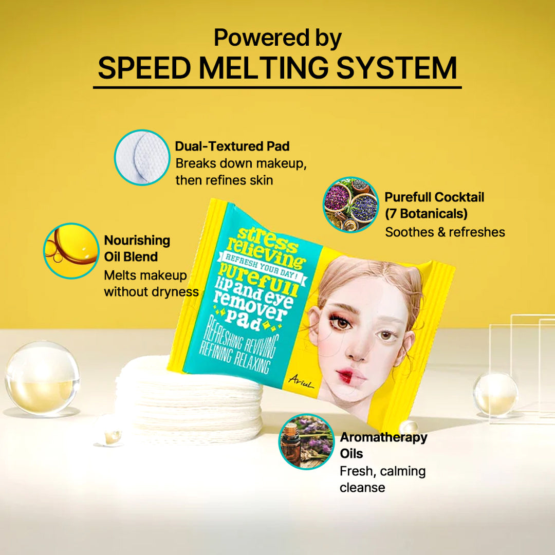 Ariul Perfect Purefull Lip and Eye Remover Pad - (30 sheets)