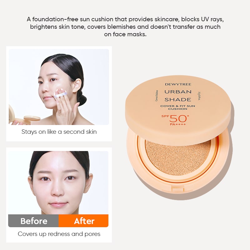 Dewytree Urban Shade Cover & Fit Sunscreen Cushion SPF 50+ PA++++ - 14gms