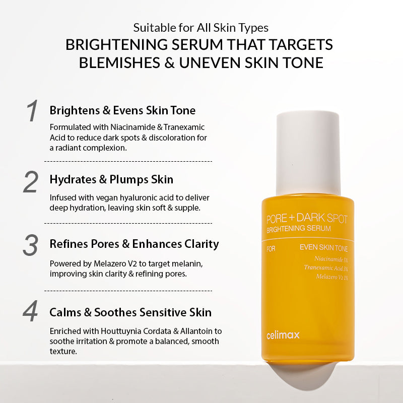 Celimax Pore+Dark Spot Brightening Serum - 30ml
