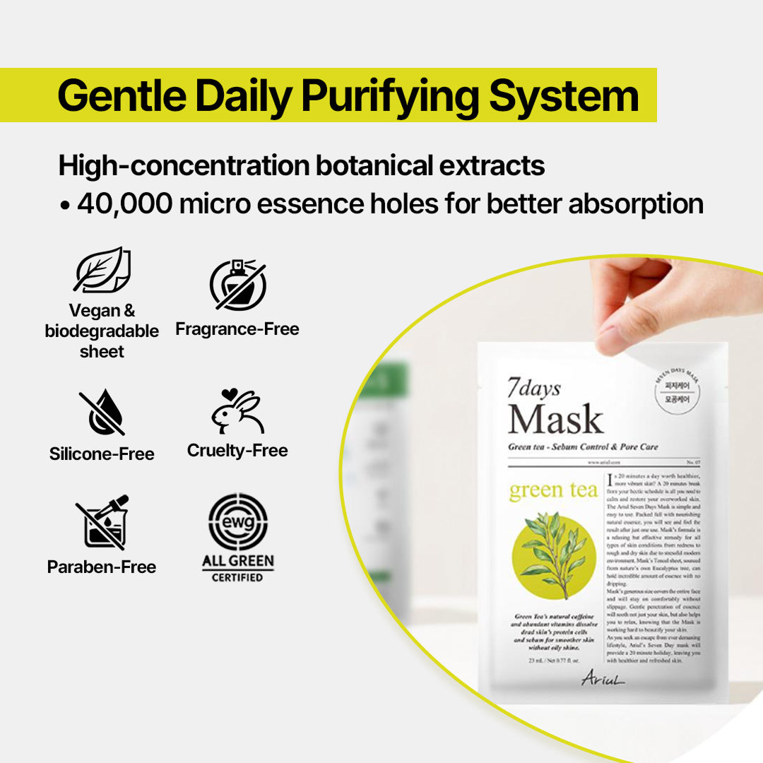 Ariul 7days Mask Green Tea S - 23ml