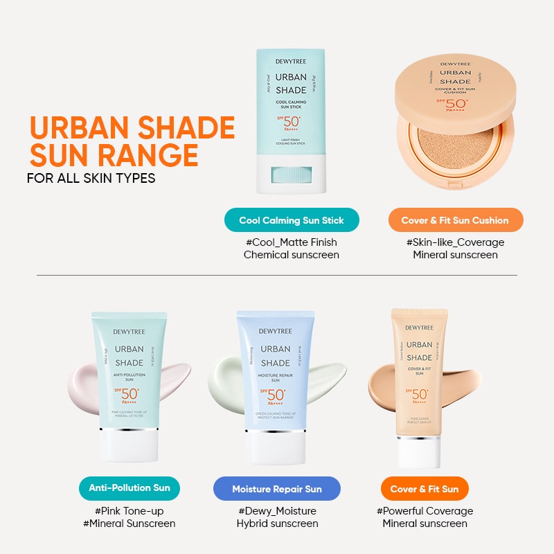 Dewytree Urban Shade Cover & Fit Sunscreen Cushion SPF 50+ PA++++ - 14gms