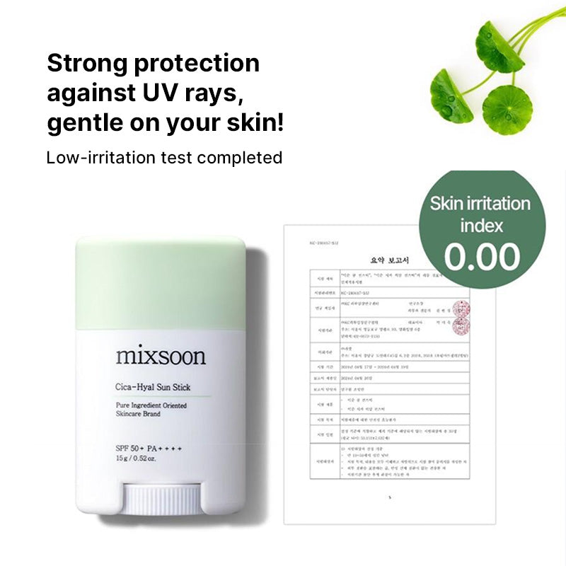 mixsoon Cica Hyal Sunstick SPF 50+ PA++++ - 15g