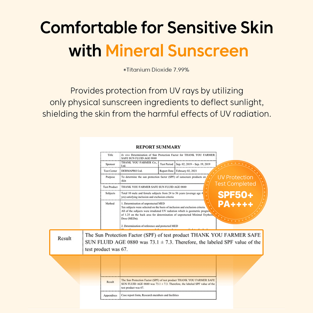 Thank You Farmer Safe Sun Fluid AGE 0880 SPF50+ PA++++ - 100ml