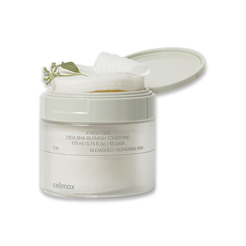 Celimax Ji Woo Gae Cica Bha Blemish Toner Pad - 60pads