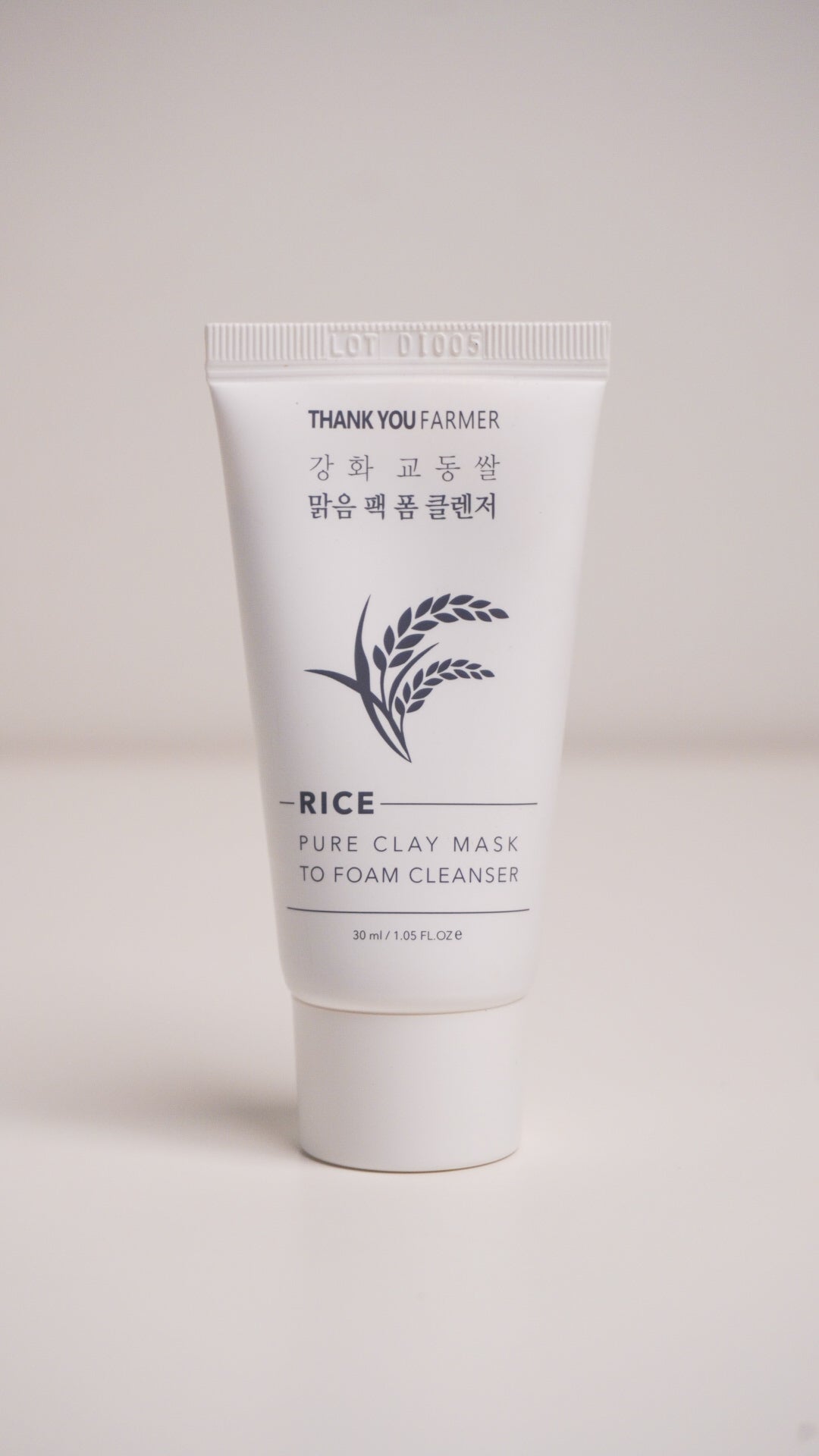 Thank You Farmer Rice Pure Clay Mask To Foam Cleanser 30ml
