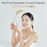 Thank You Farmer Rice Pure Clay Mask to Foam Cleanser